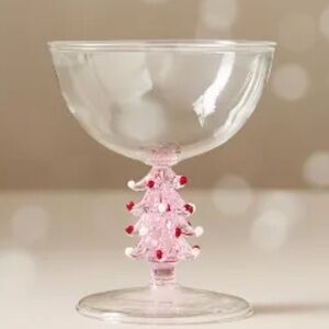 NWT. Anthropologie Clara Coupe Pink Tree Glass